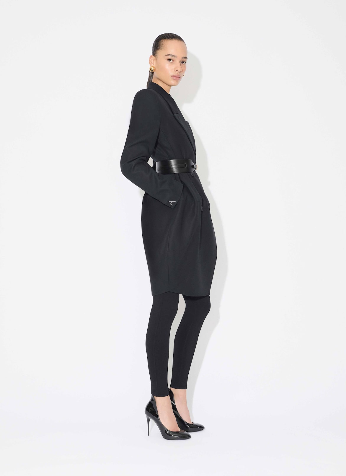 ROUND COTTON COAT ALAÏA DARK BLUE ROUND COTTON COAT
